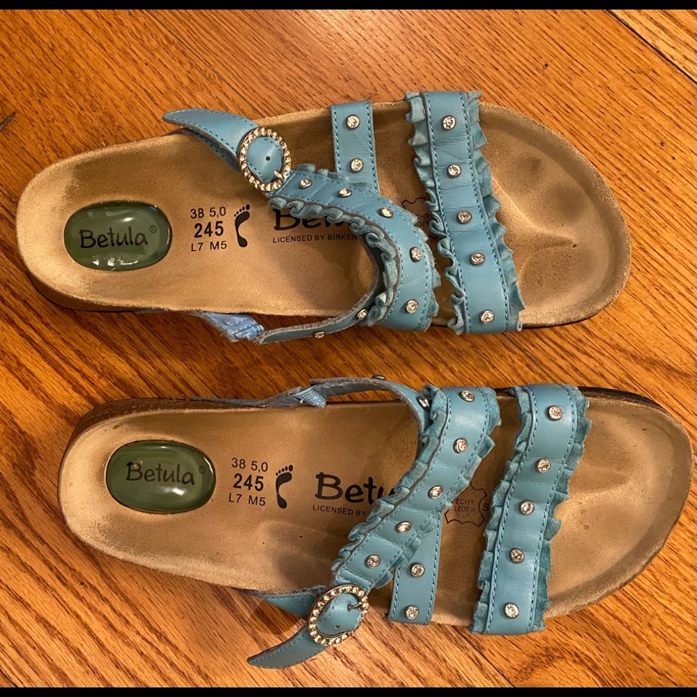 Birkenstock Blue Sandals with Studded Straps
